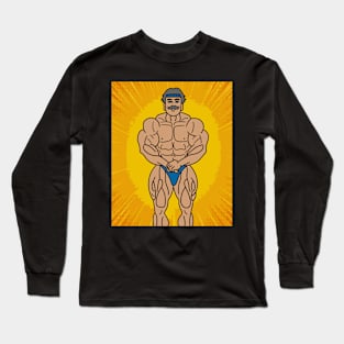 Retro Bodybuilding Lifting Weights Long Sleeve T-Shirt